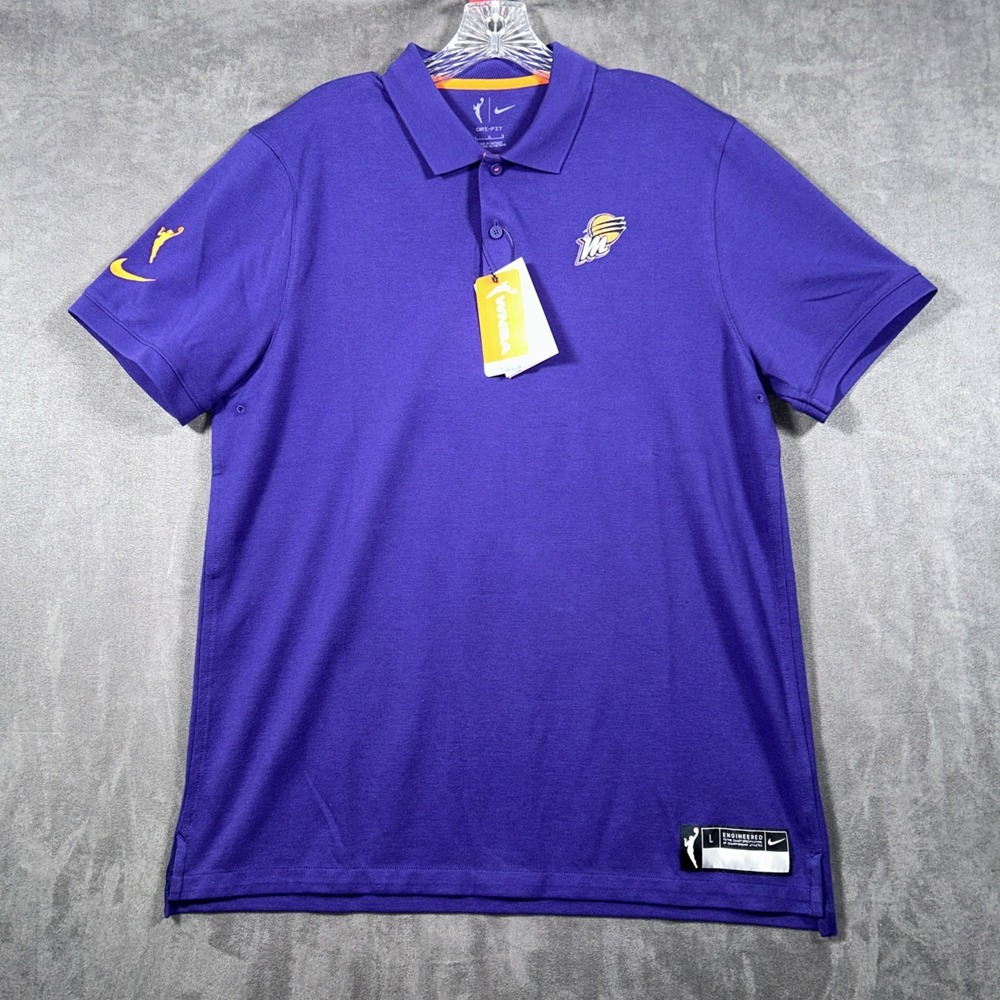 Phoenix Mercury Nike Dri-Fit Polo Shirt Mens L Purple Performance Stretch NWT